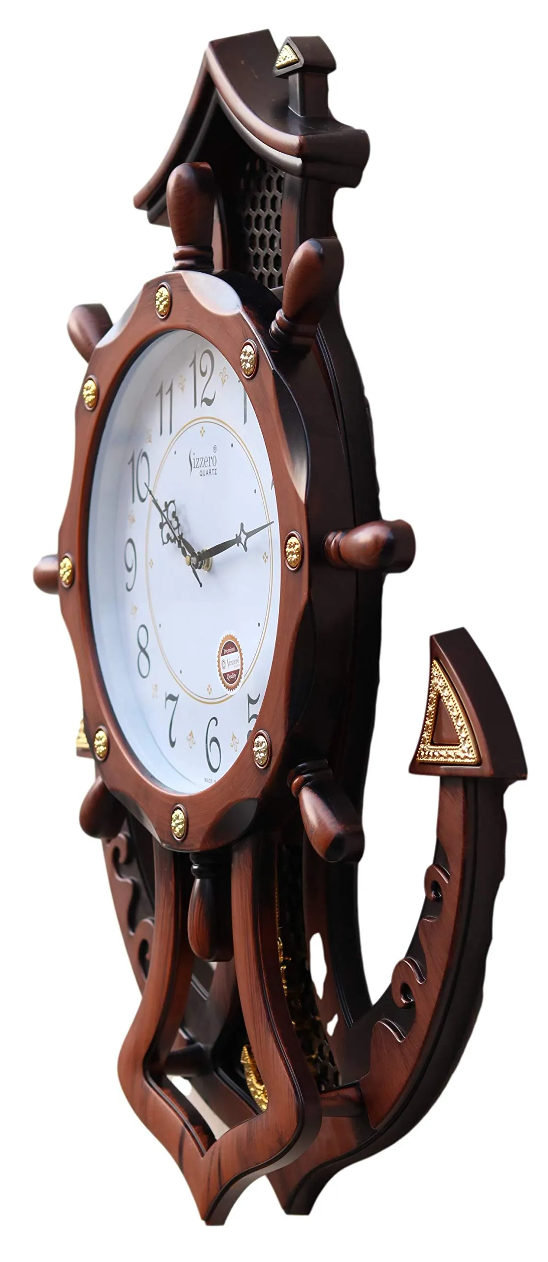 OneStoreIndia Handcrafted Designer Premium Big Clock in Royal Finish with Pendulum for Wall/Home Dcor or for Gifts.