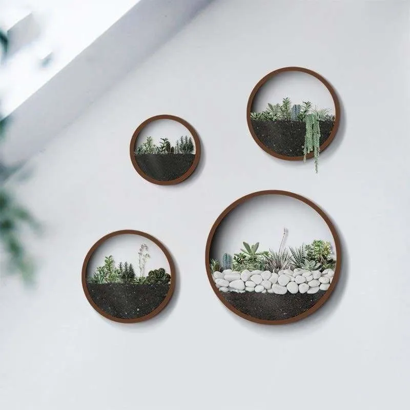 Orbicular wall plant vase