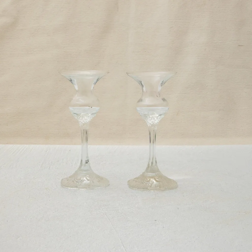 Pair of Glass Candlesticks