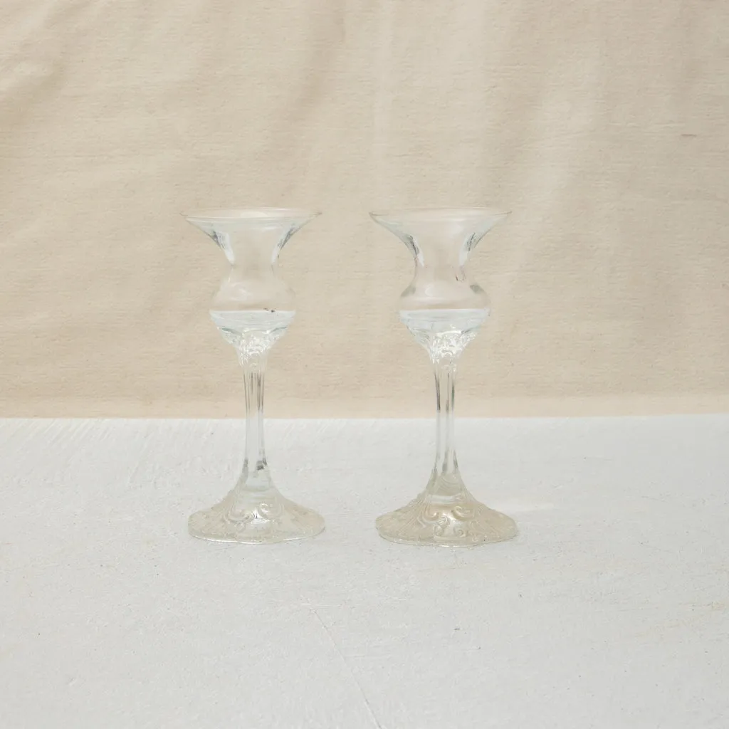 Pair of Glass Candlesticks