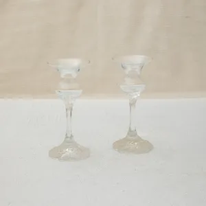 Pair of Glass Candlesticks