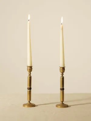 Pair of Turned Edwardian Candlesticks