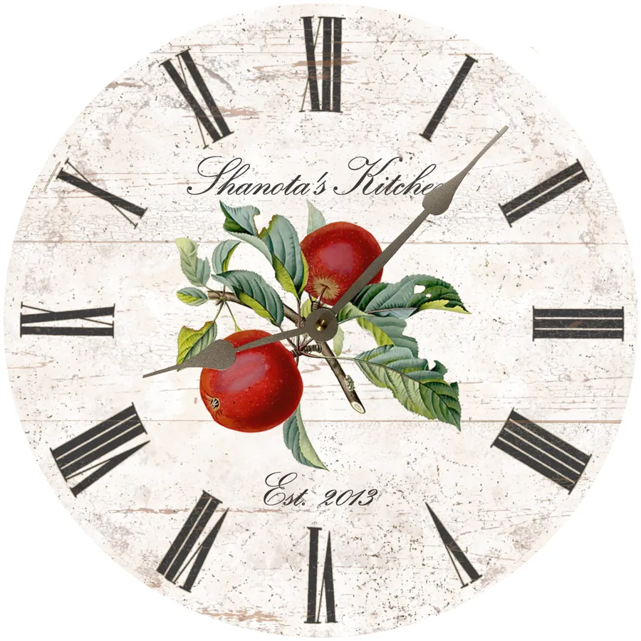 Personalized Apple Kitchen Clock