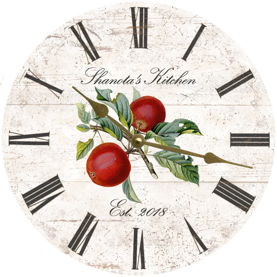 Personalized Apple Kitchen Clock