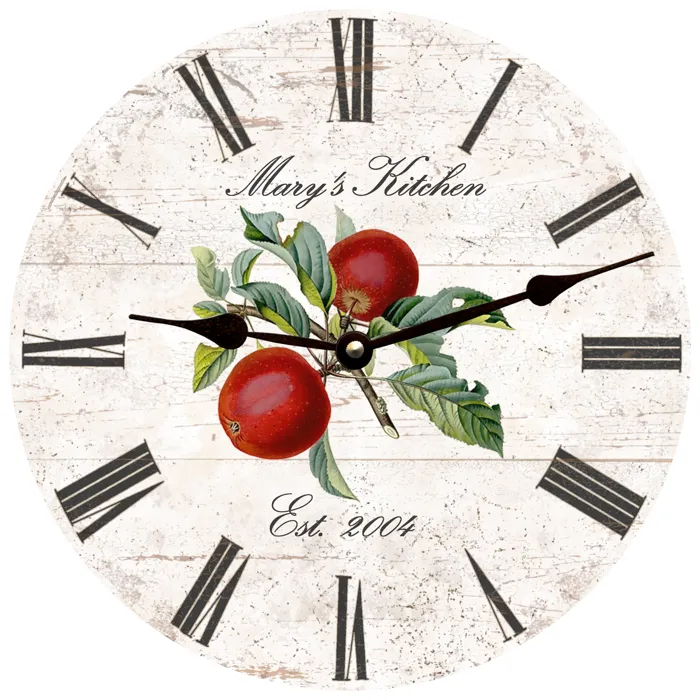 Personalized Apple Kitchen Clock