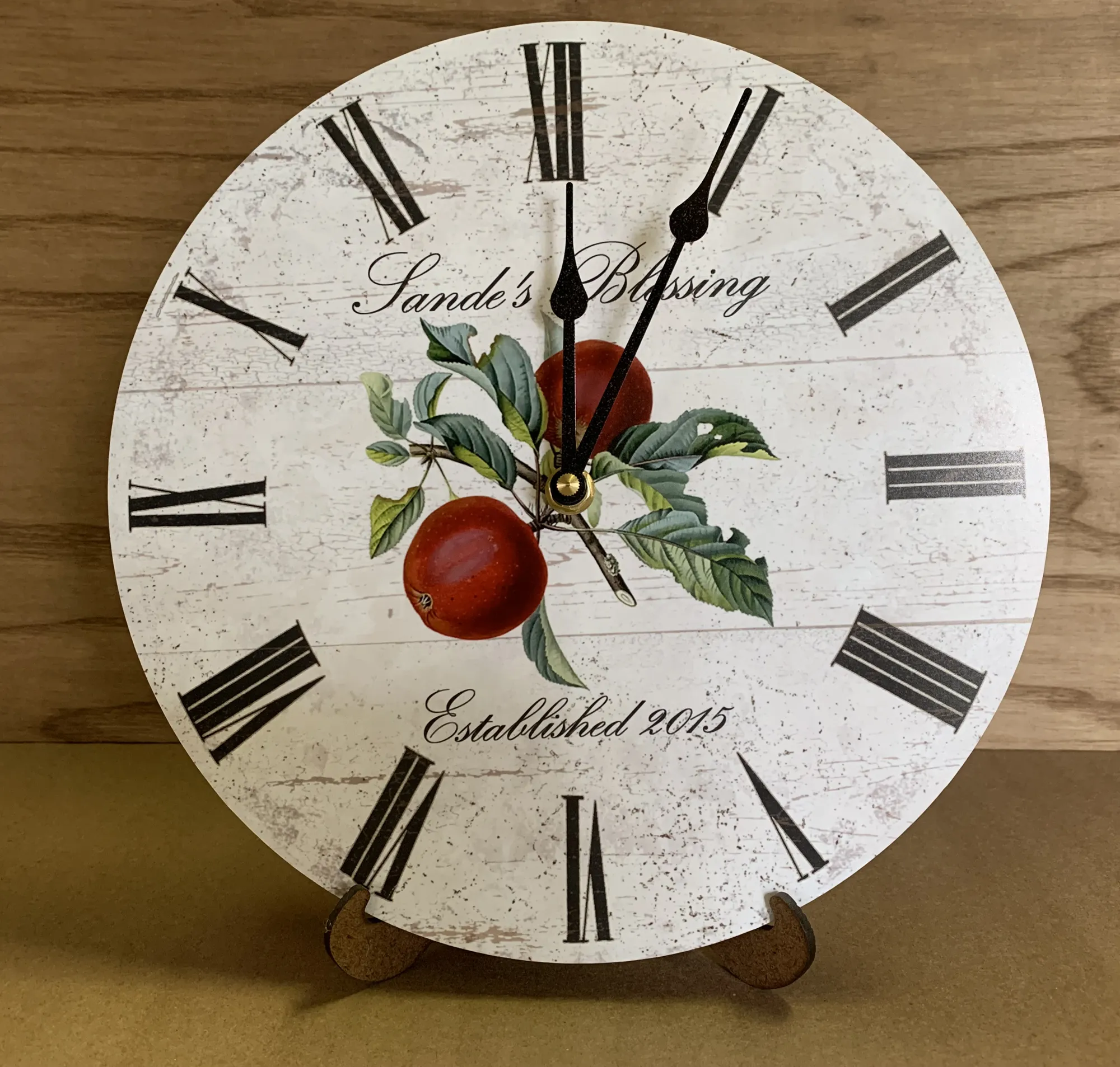 Personalized Apple Kitchen Clock