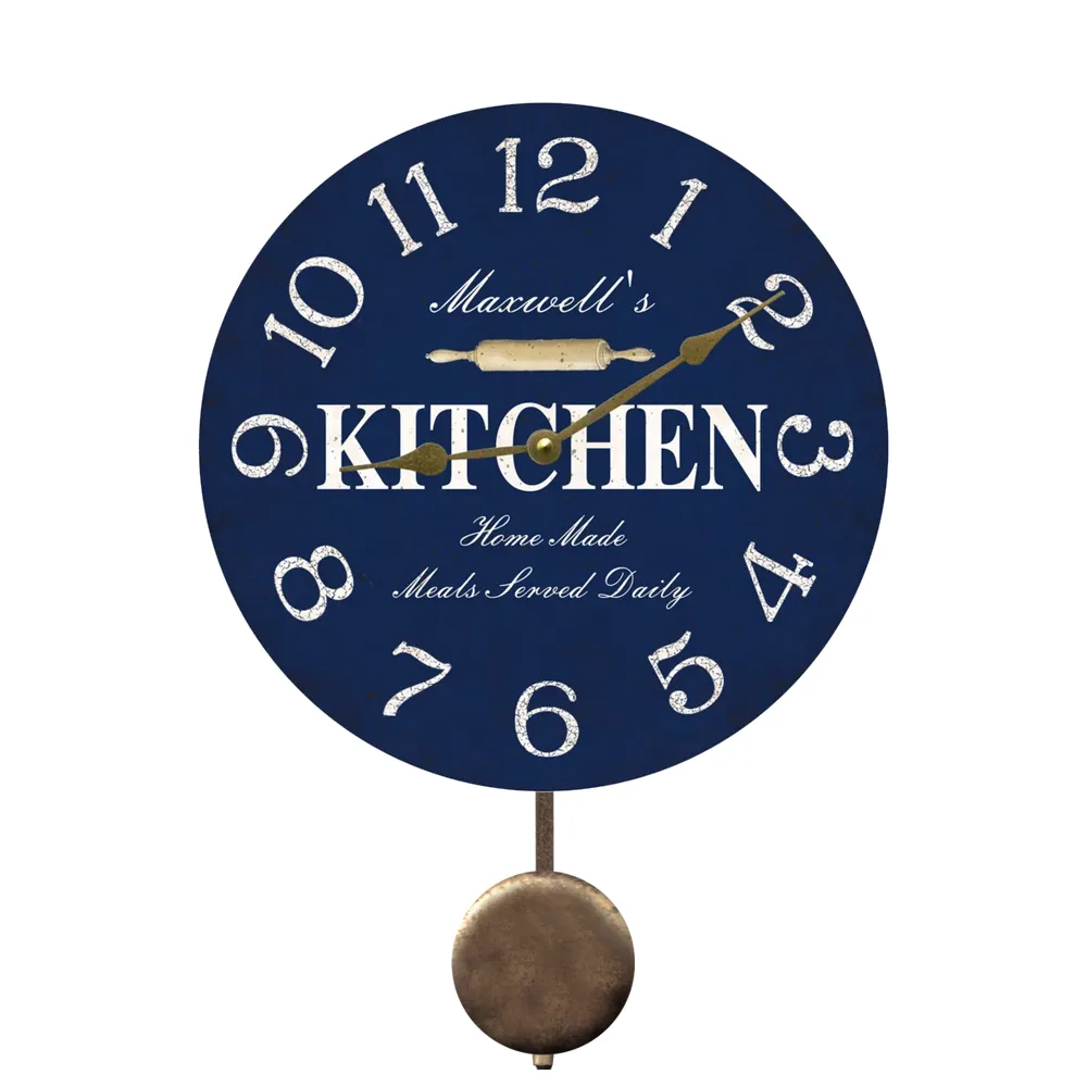 Personalized Blue Kitchen Clock-Blue Wall Clock