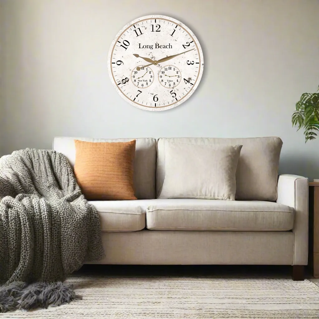 Personalized Time Zone Clock – Multi Zone Wall Clock