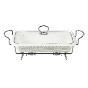 Rectangular Burner Dish With Stand 16.5"