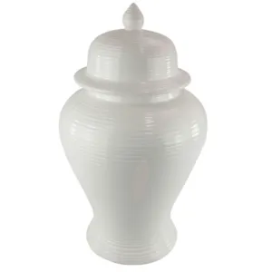 Ripple Glaze Temple Jar | White