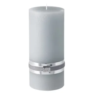 Rustic pillar candle giant  H20 cm. light grey