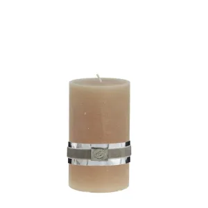 Rustic pillar candle H12.5 medium  cm. golden brown