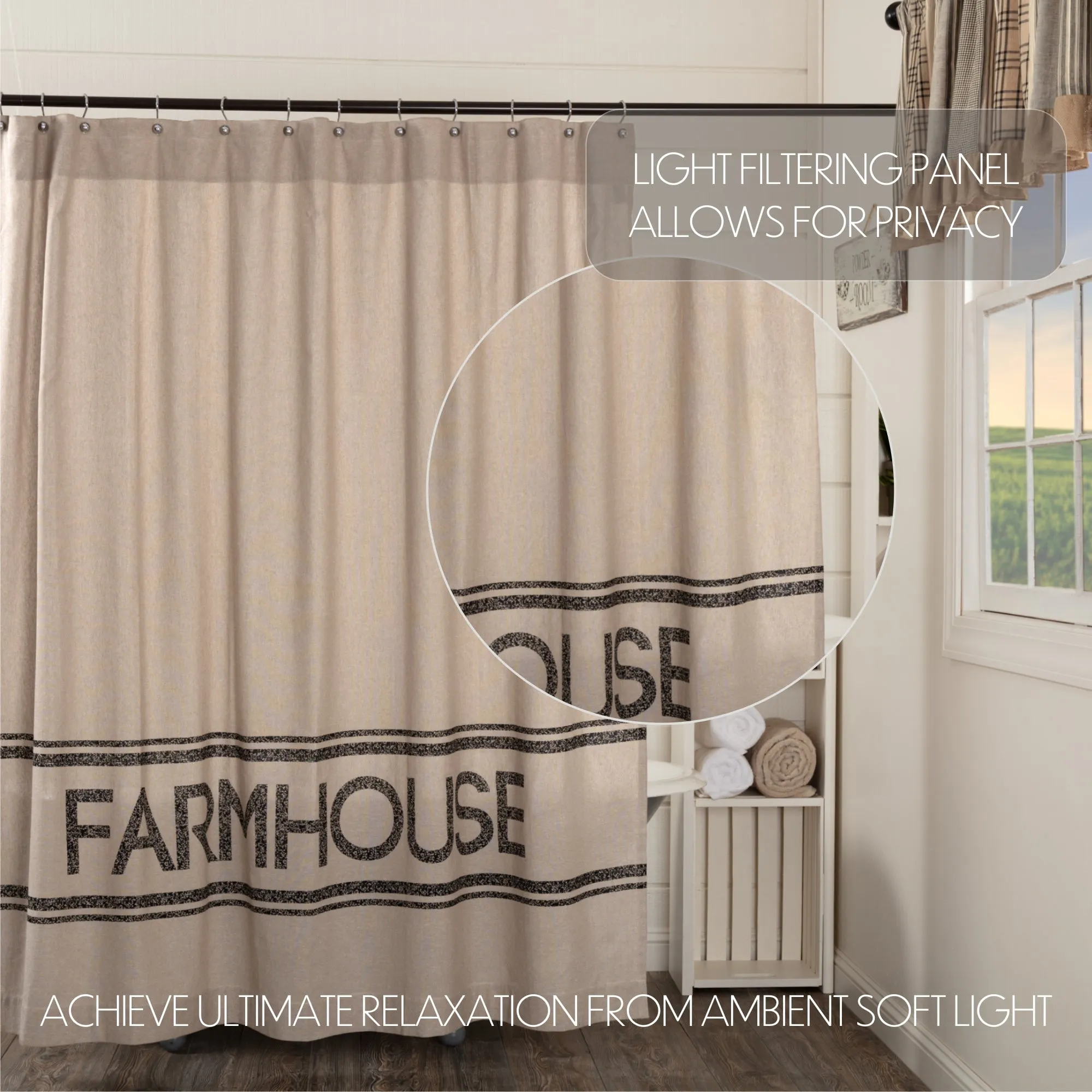 Sawyer Mill Farmhouse Shower Curtain 72x72