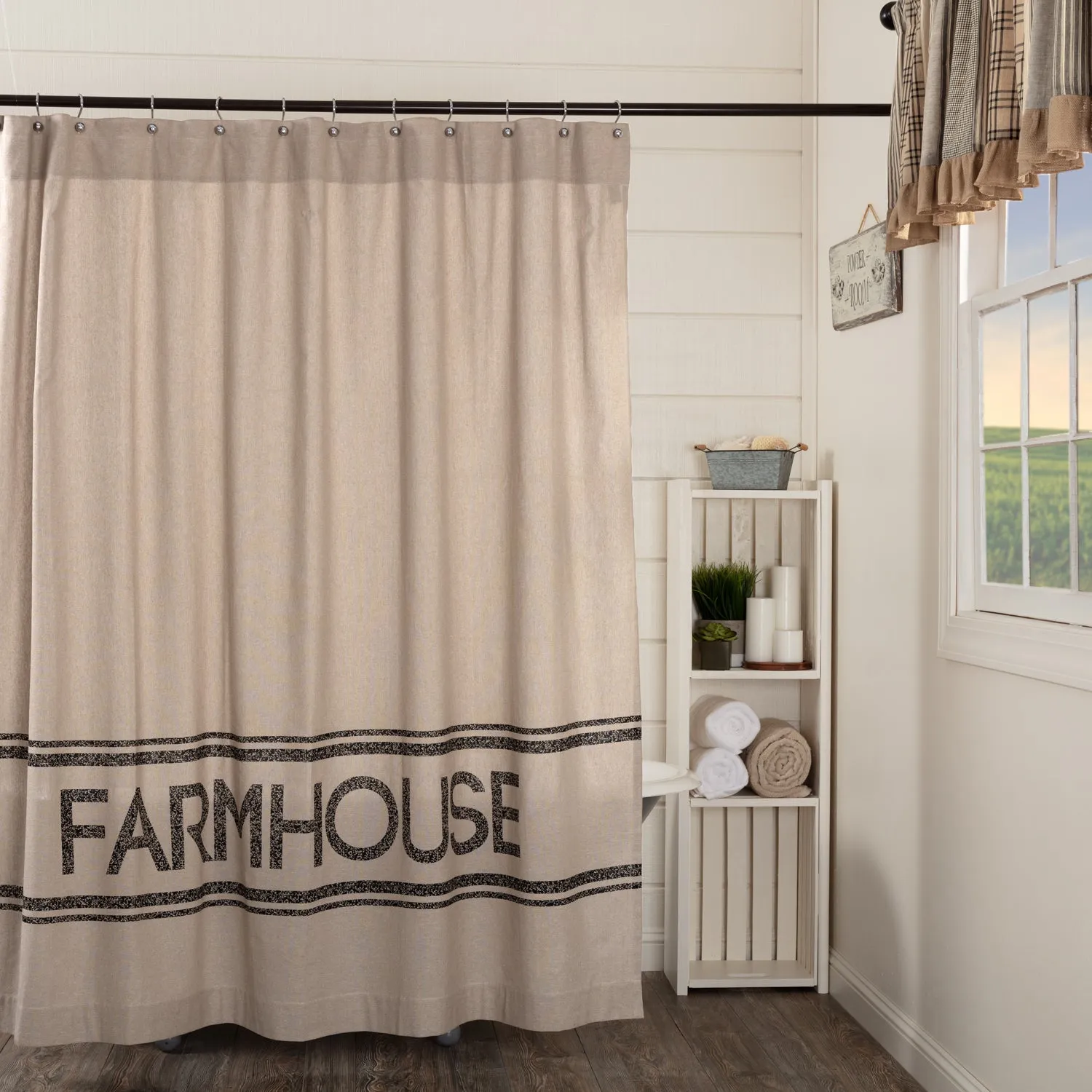 Sawyer Mill Farmhouse Shower Curtain 72x72