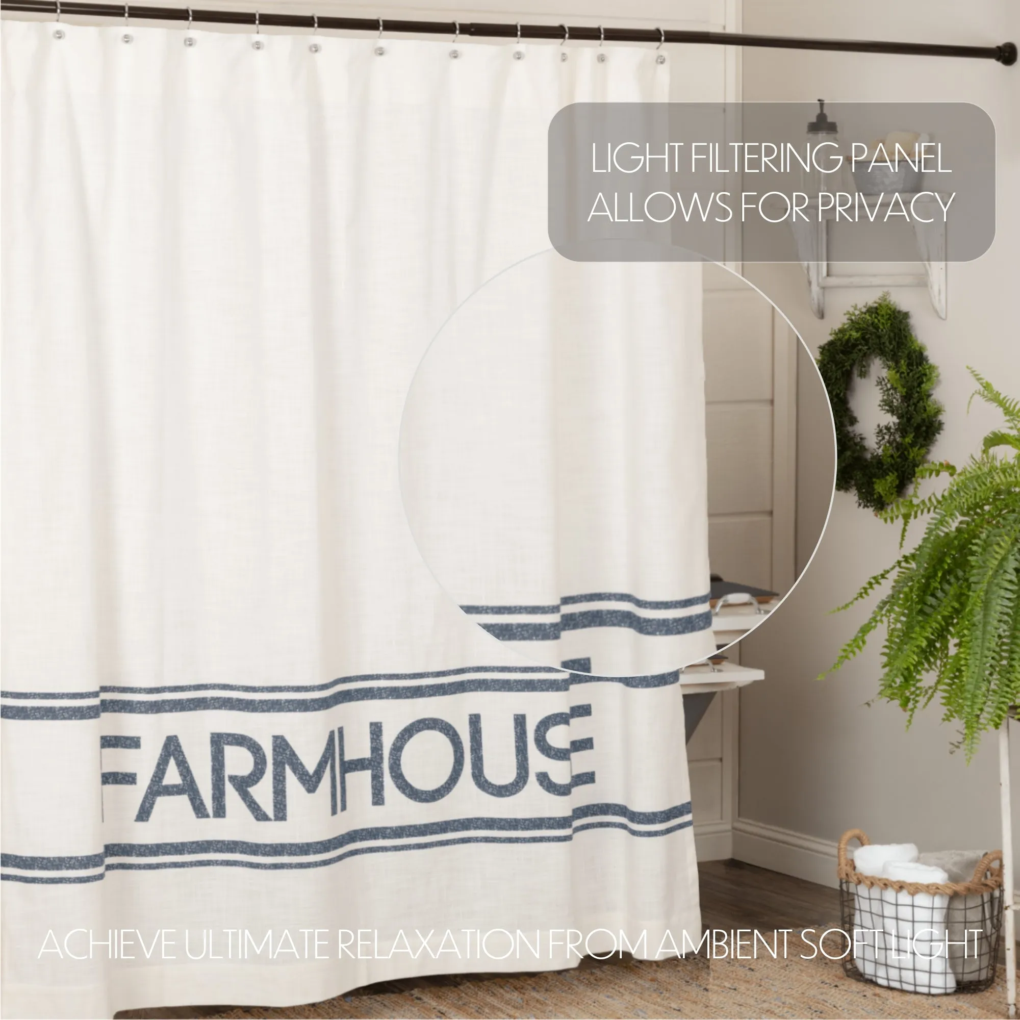 Sawyer Mill Farmhouse Shower Curtain 72x72