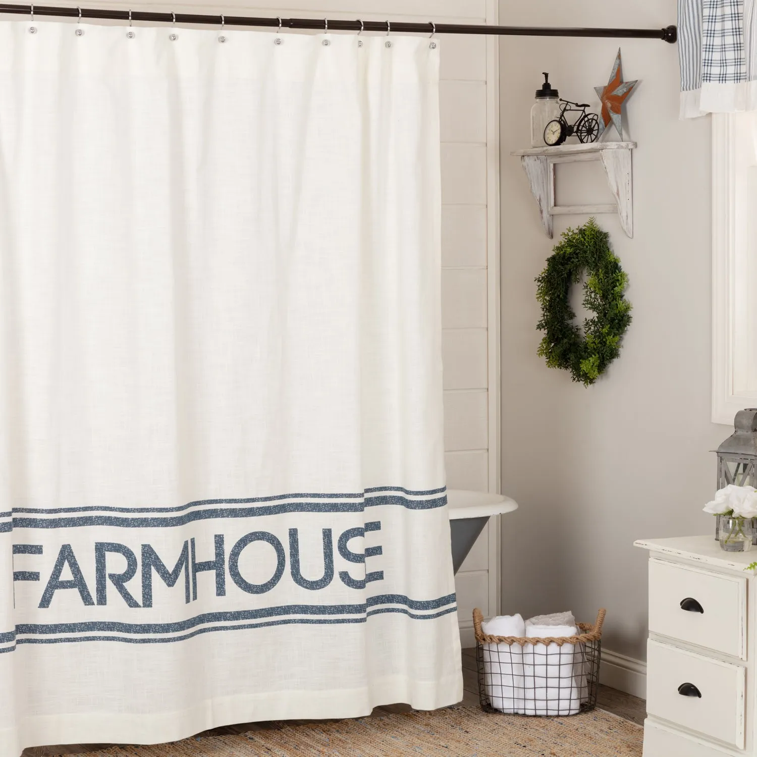 Sawyer Mill Farmhouse Shower Curtain 72x72