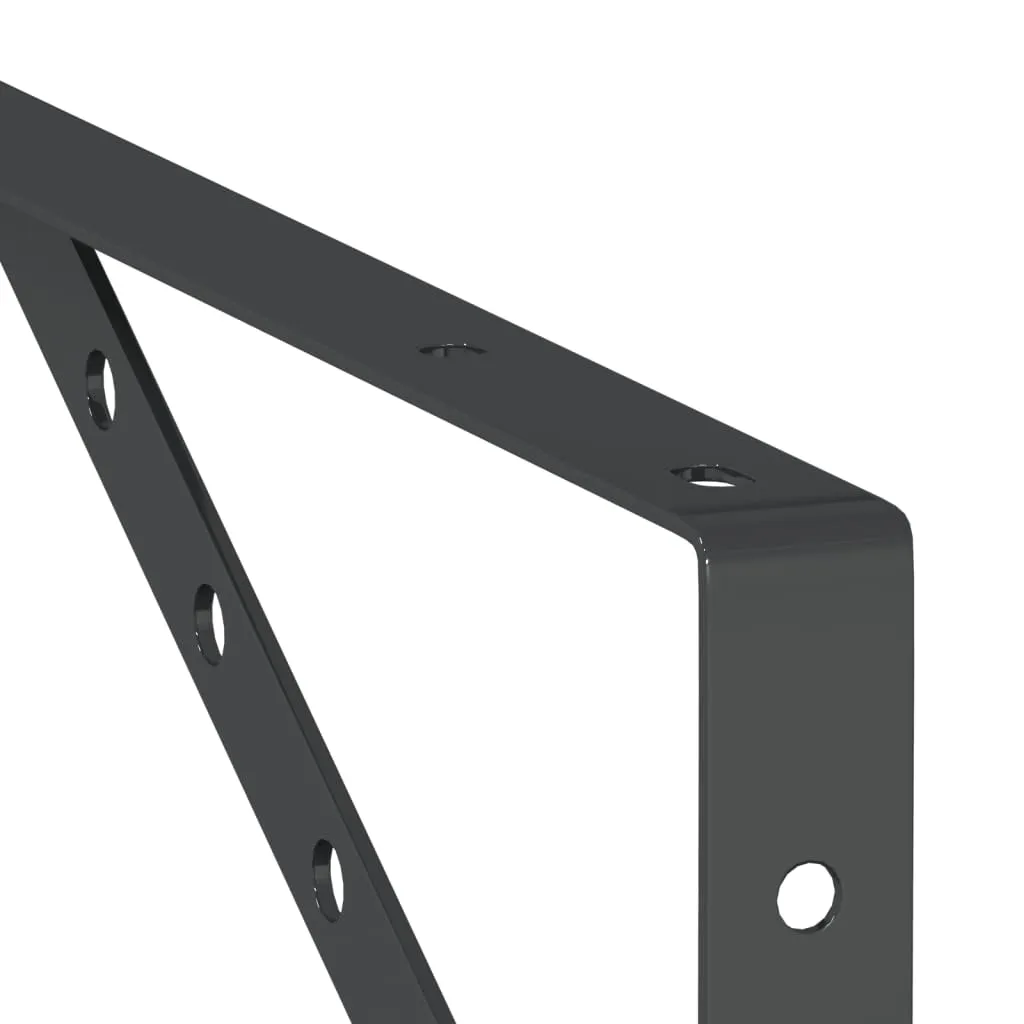 Shelf Brackets 4 pcs 40x2.5x25 cm Black Stainless Steel