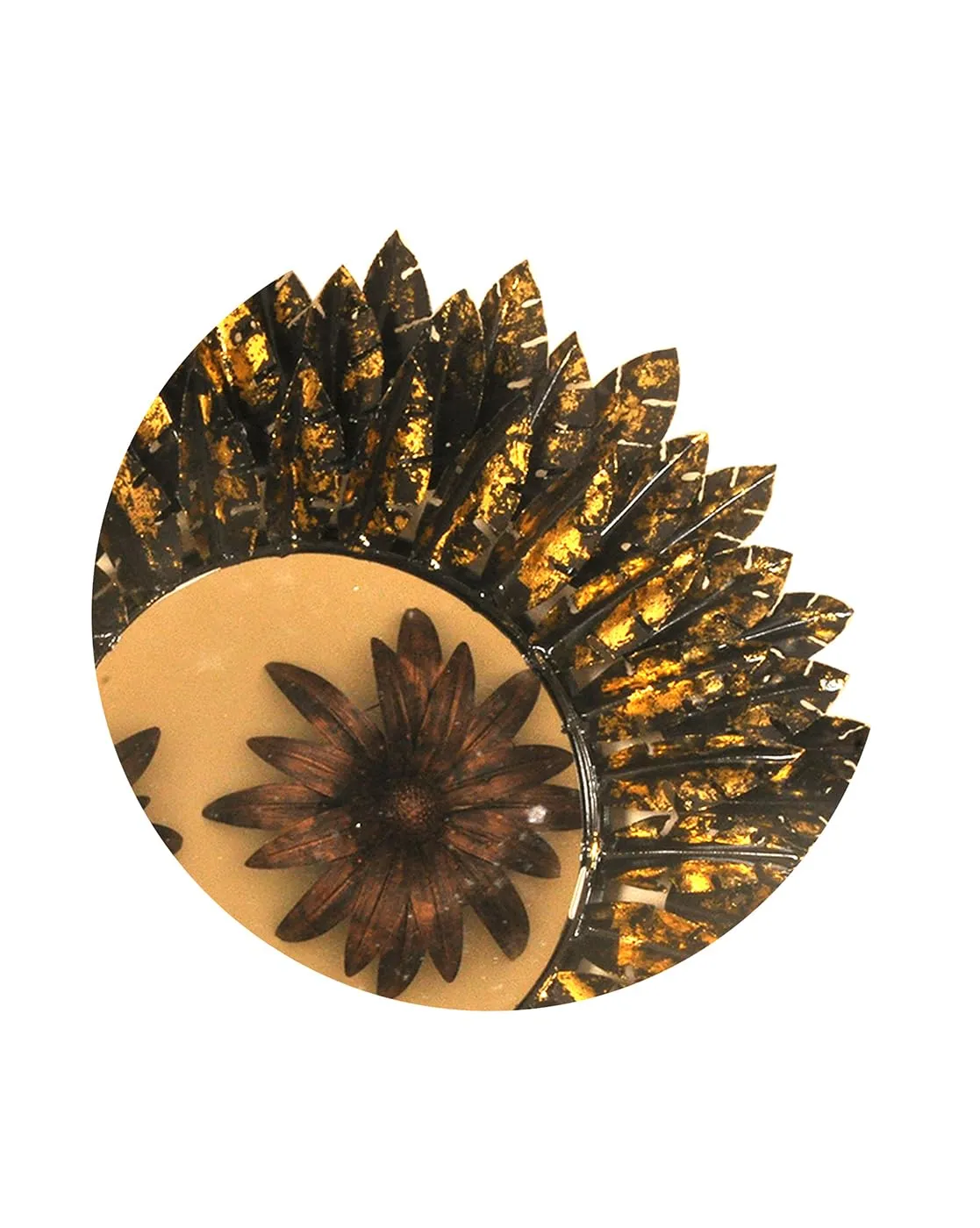 SHREE KALA ENTERPRISES Elevate Your Home Aesthetics with a Glorious Wall Mirror Marigold Flower | Wall Mirror | Size 30 Inch