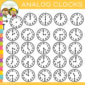 Simple Analog Clocks Clip Art