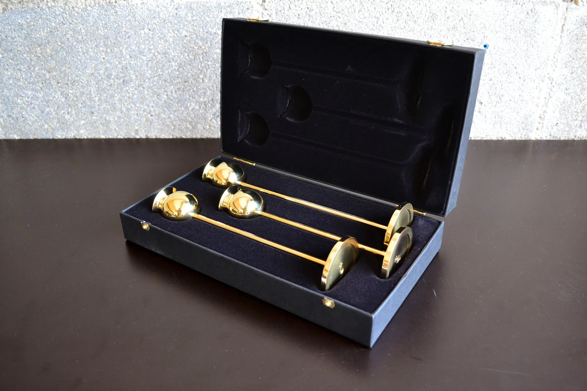 Skultuna Brass Tulip Candle Holder Set