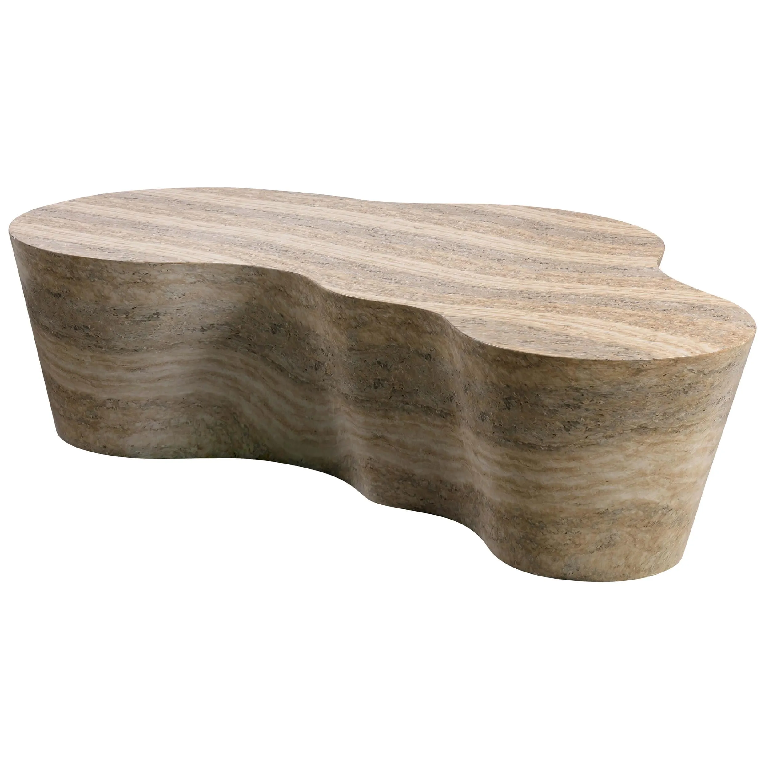 Slab Coffee Table, Faux Travertine