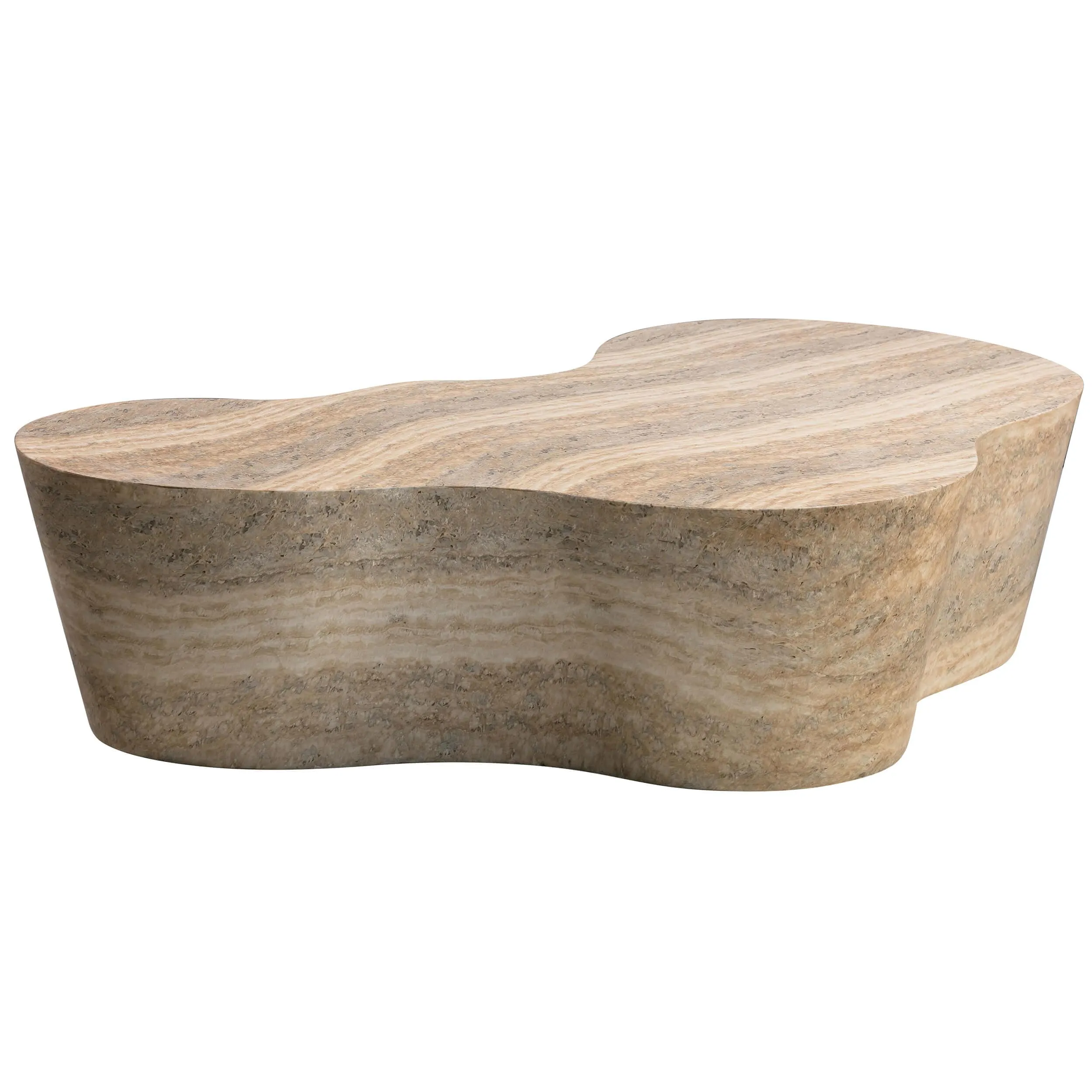 Slab Coffee Table, Faux Travertine