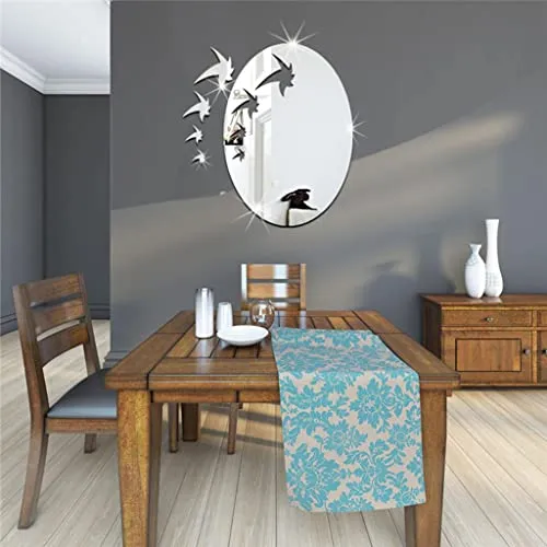 Sonik Store A Set of Maple Leaf Mirror Wall Stickers Self-Adhesive Art Decor Silver