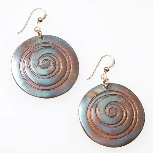 Spiral Iridescent Earrings on French Hooks (Wholesale)