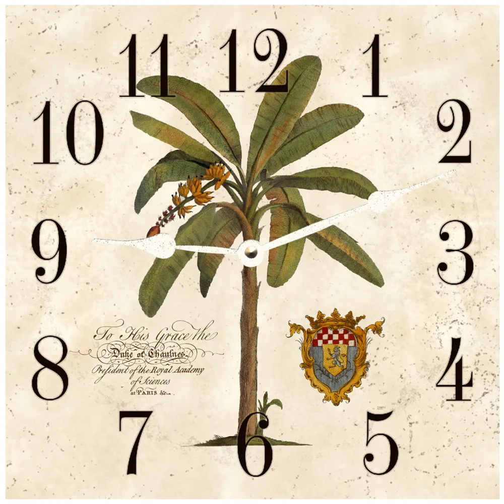 Square Palm Tree Clock - Beautiful Island-Inspired Décor