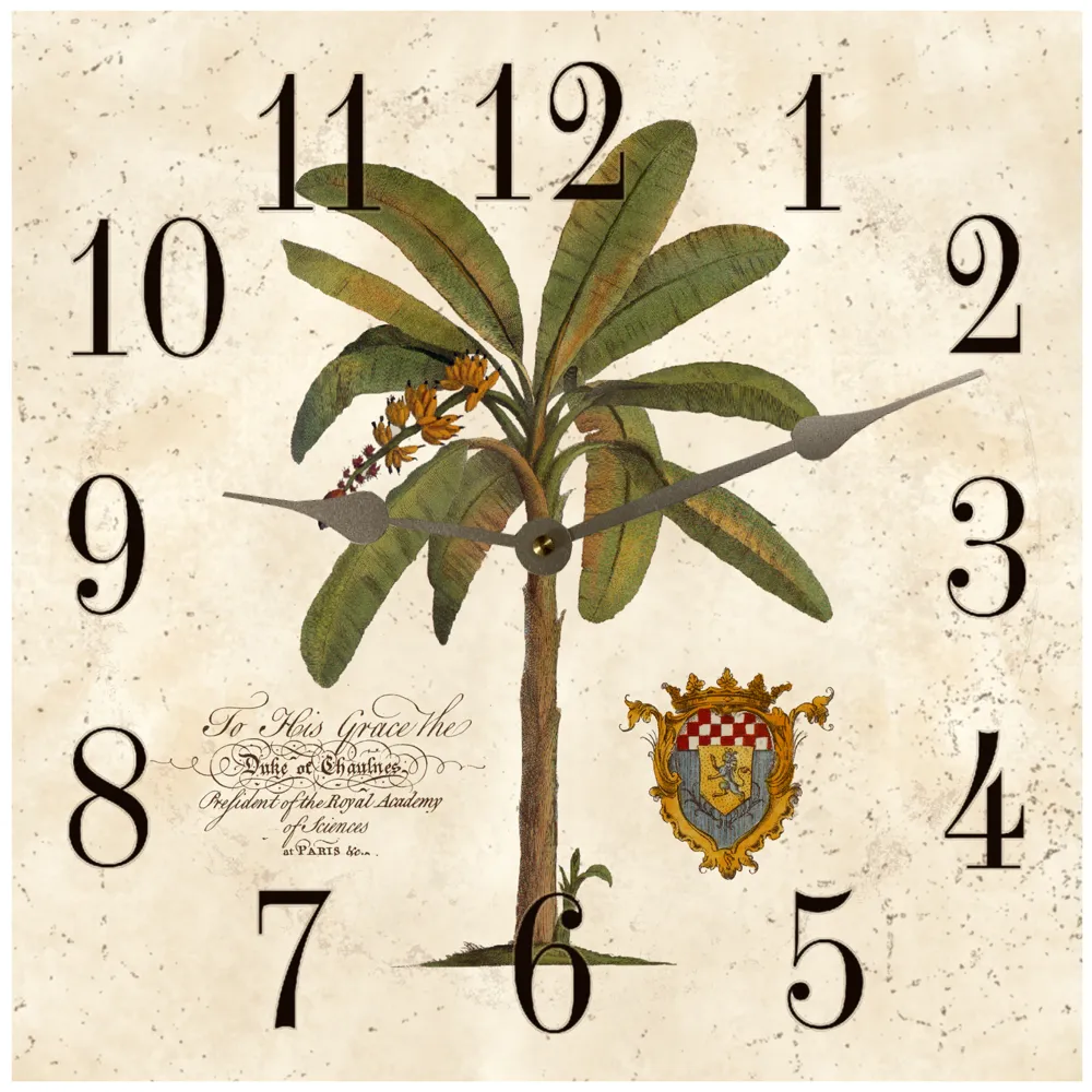 Square Palm Tree Clock - Beautiful Island-Inspired Décor