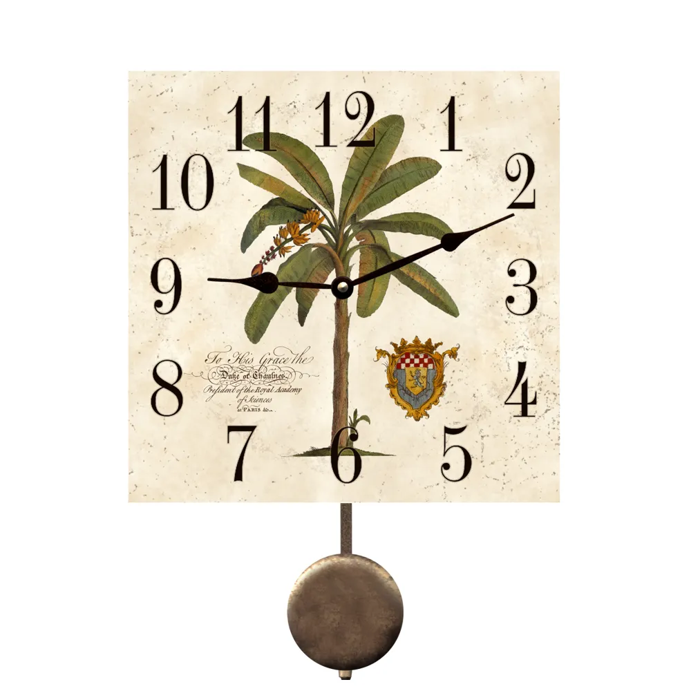 Square Palm Tree Clock - Beautiful Island-Inspired Décor