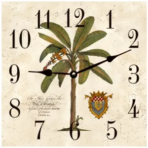 Square Palm Tree Clock - Beautiful Island-Inspired Décor