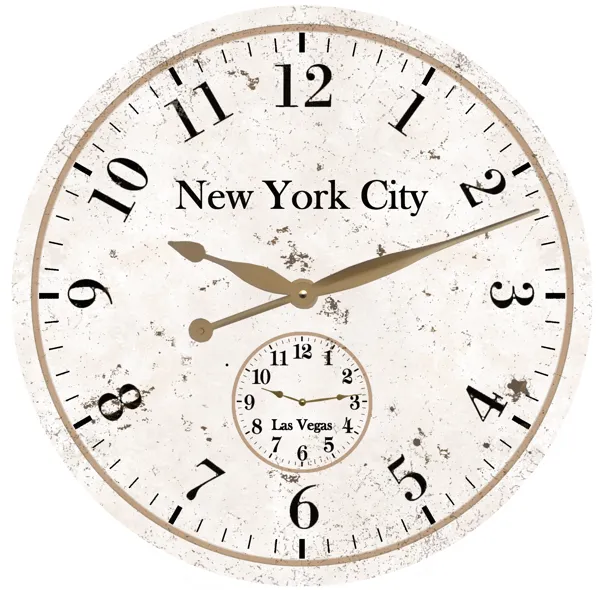 Time Zone Clock-2 Time Zones Clock-Personalized Time Zone Clock