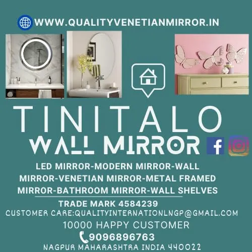 TINITALO Self-Adhesive Wall Glass Mirror - 20 cm (8Inches) Round Mirror Decal for Easy DIY Decor