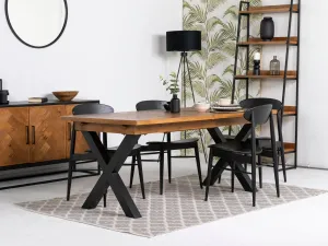 Tulsa Large Extendable Cross Leg Dining Table (180cm - 240cm) & Gabo Dining Chairs