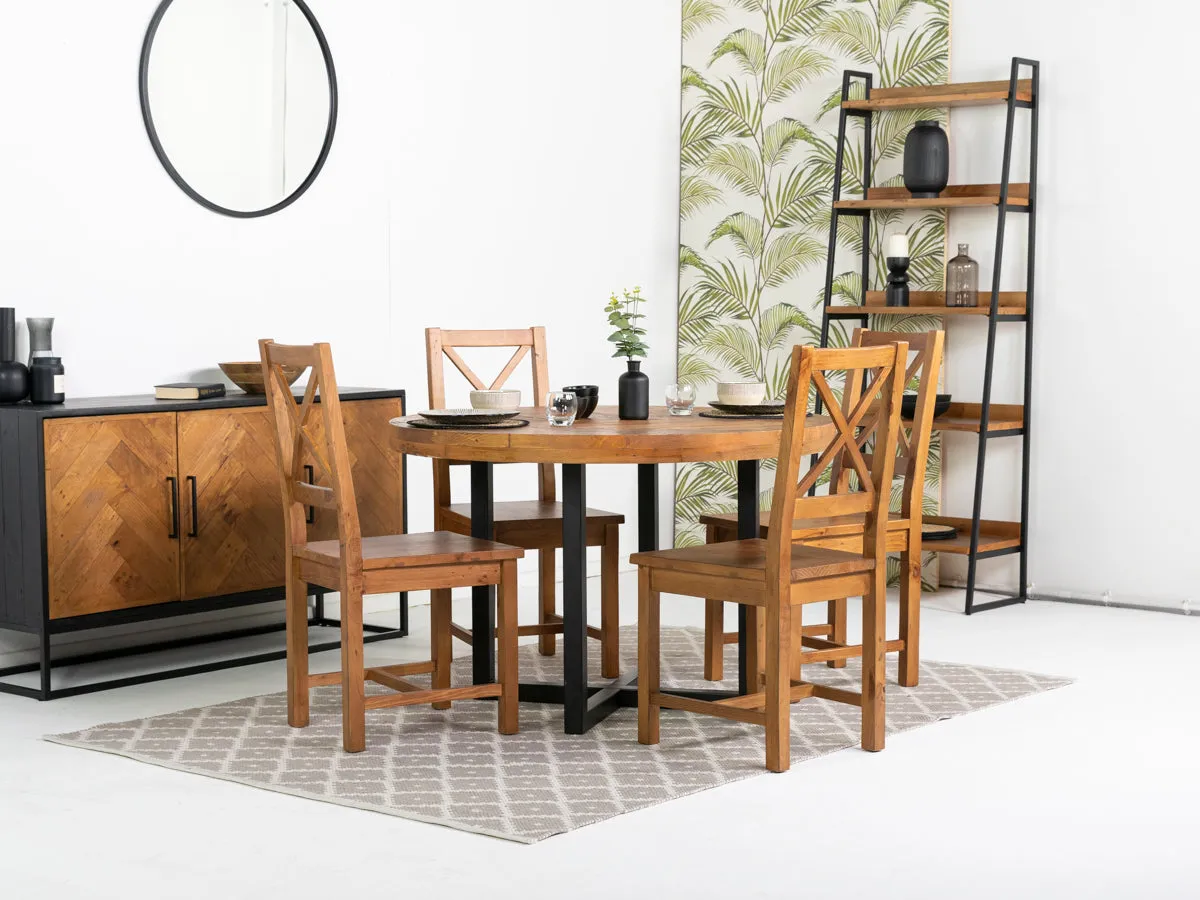 Tulsa Round Dining Table & Tulsa Cross Back Dining Chairs