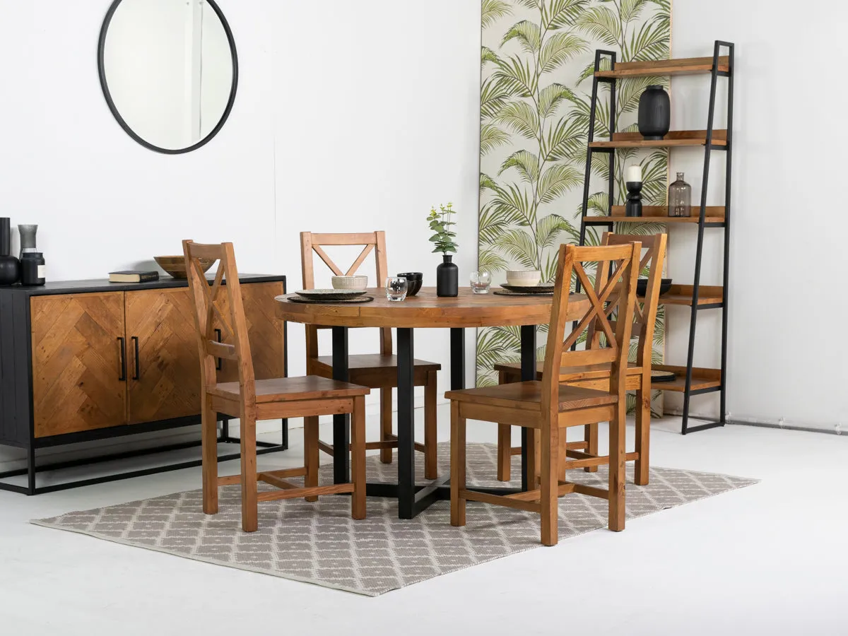 Tulsa Round Dining Table & Tulsa Cross Back Dining Chairs