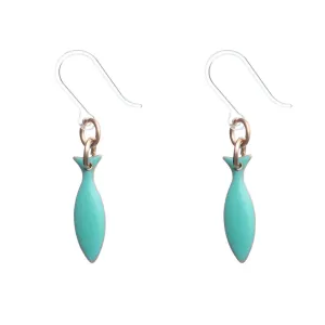 Turquoise Fish Earrings Dangles Hypoallergenic Earrings for Sensitive Ears Made with Plastic Posts