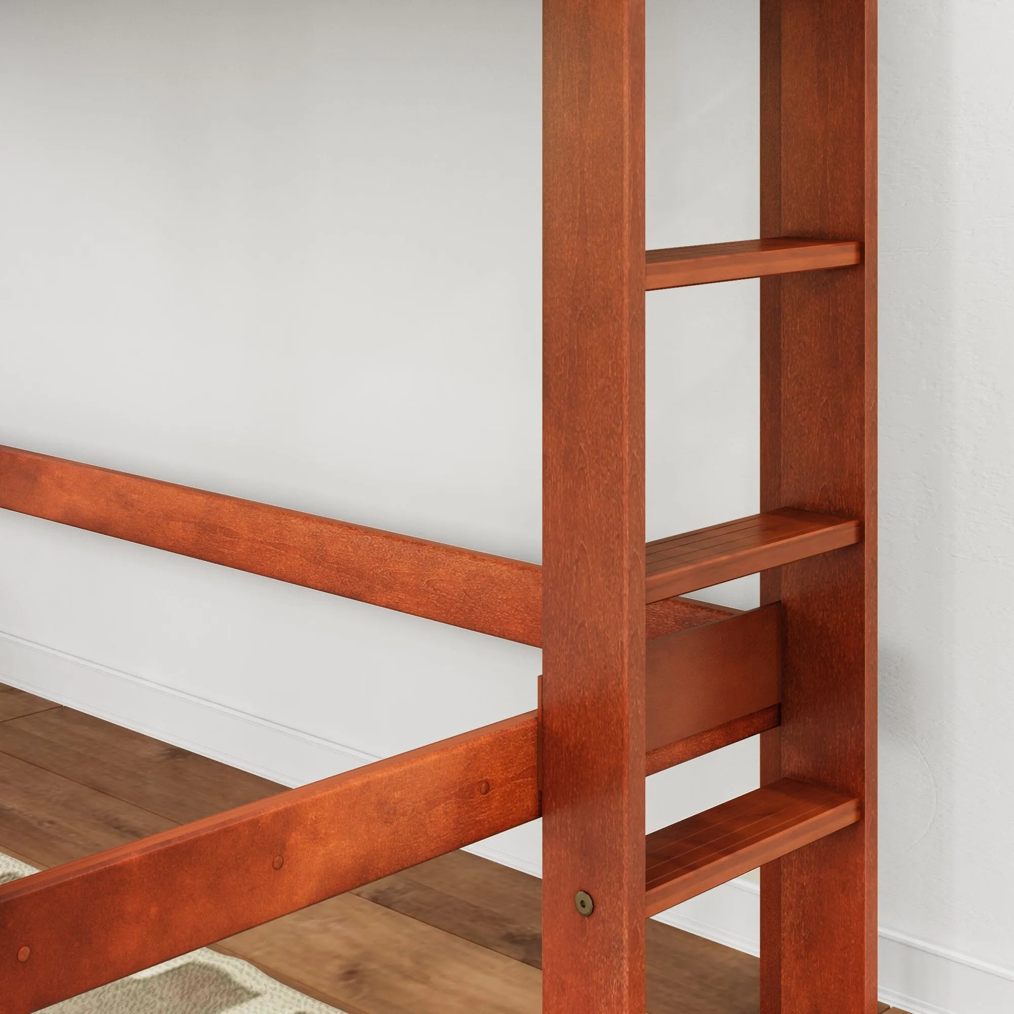 Twin Mid Loft Bed with Ladder on End