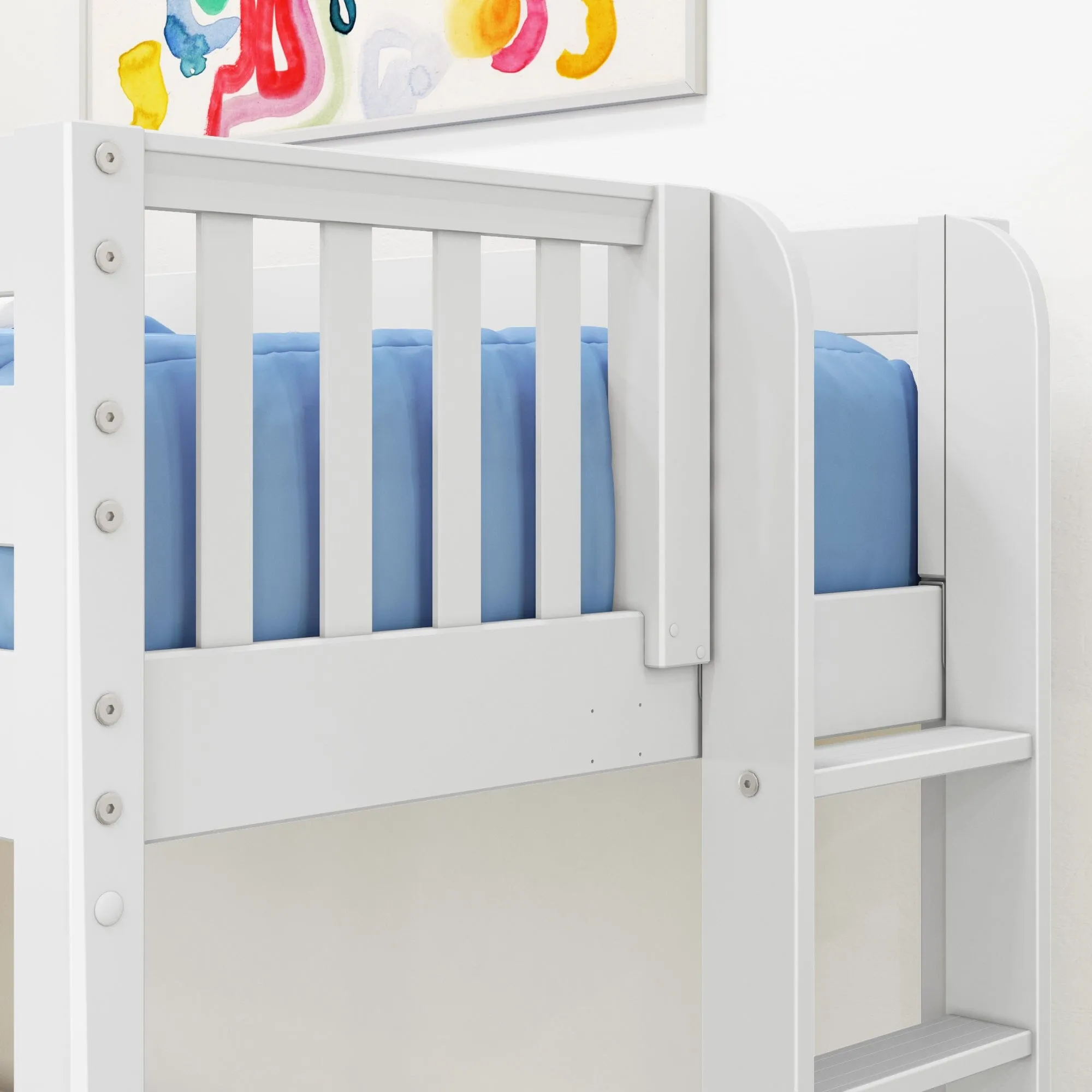 Twin Mid Loft Bed with Ladder on End