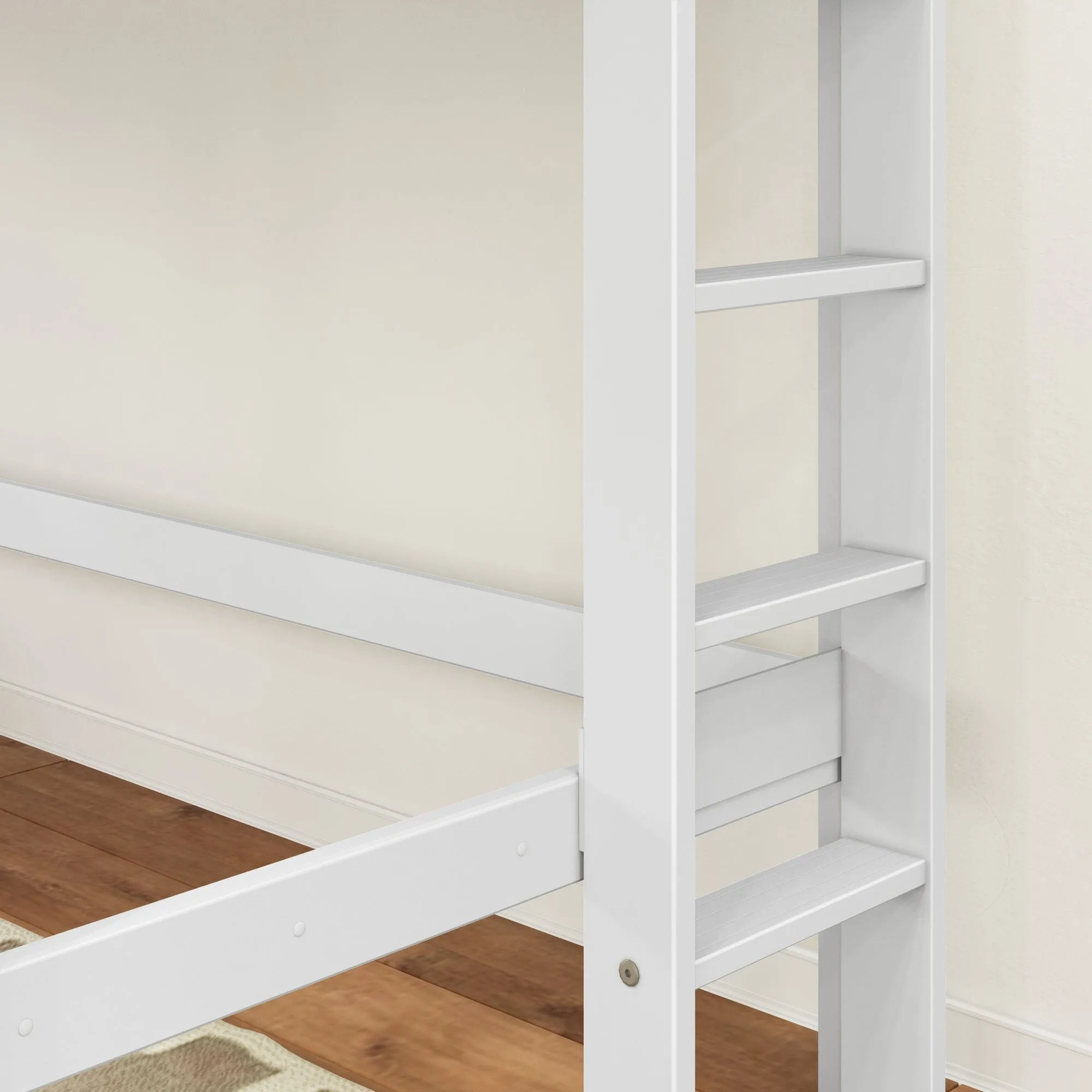 Twin Mid Loft Bed with Ladder on End