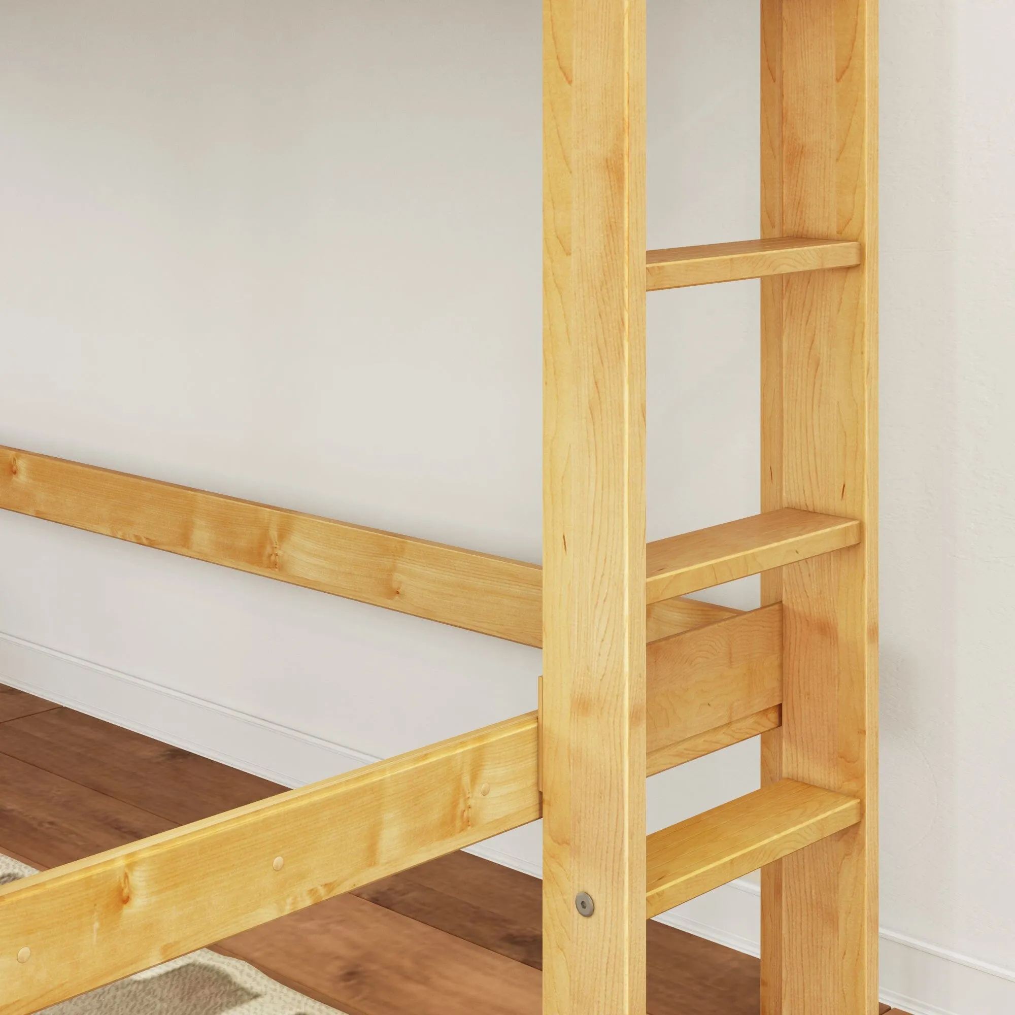 Twin Mid Loft Bed with Ladder on End