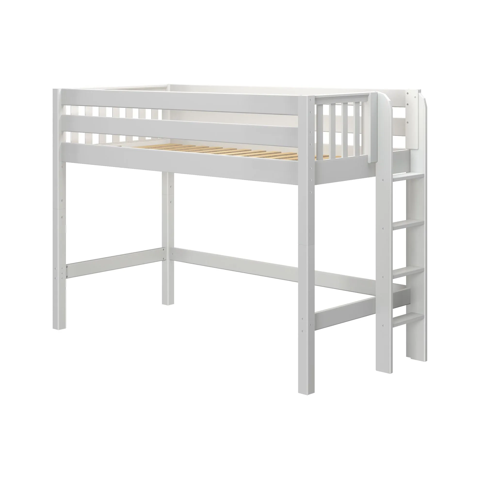 Twin XL Mid Loft Bed with Ladder on End