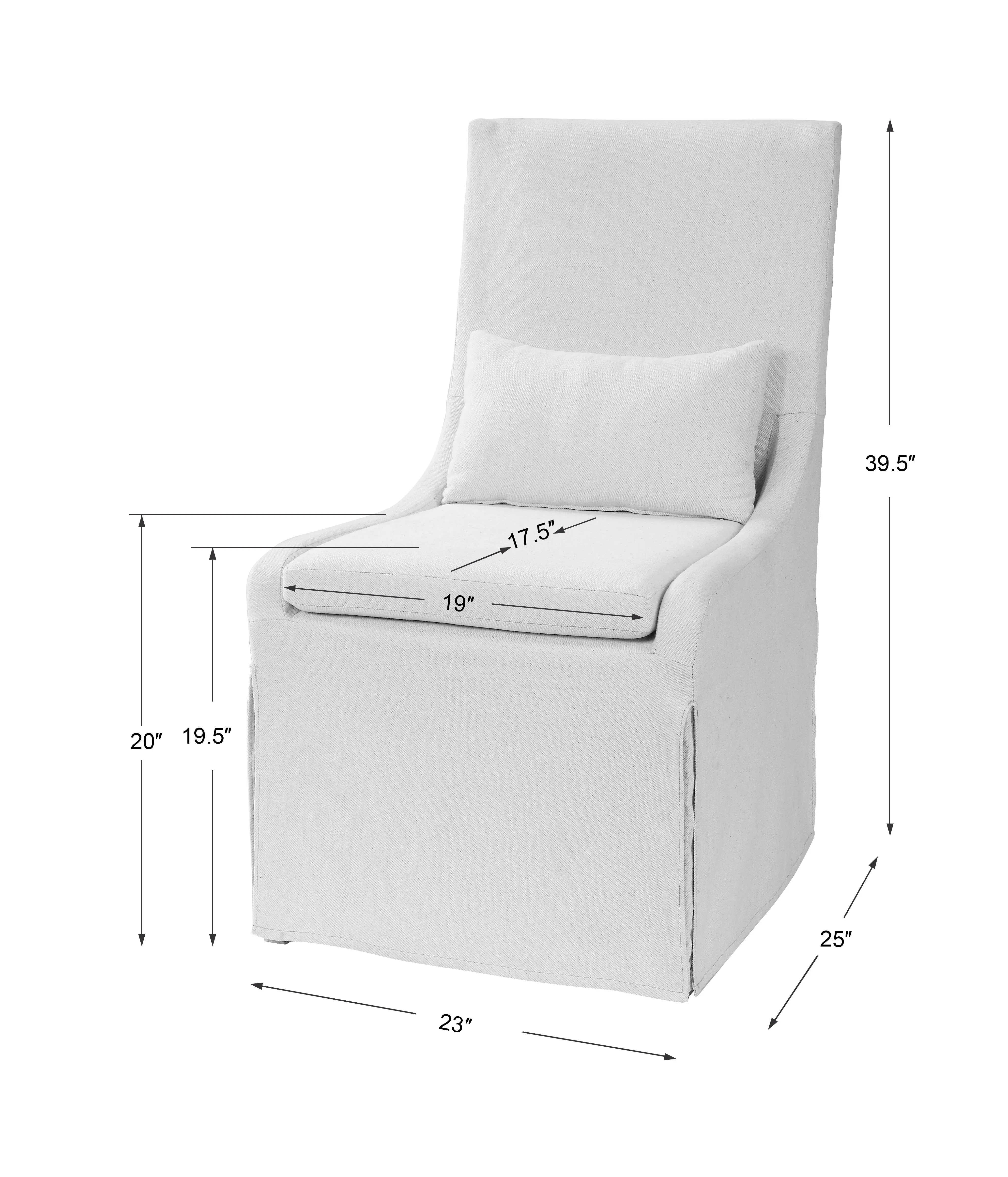 Uttermost Coley White Linen Armless Chair