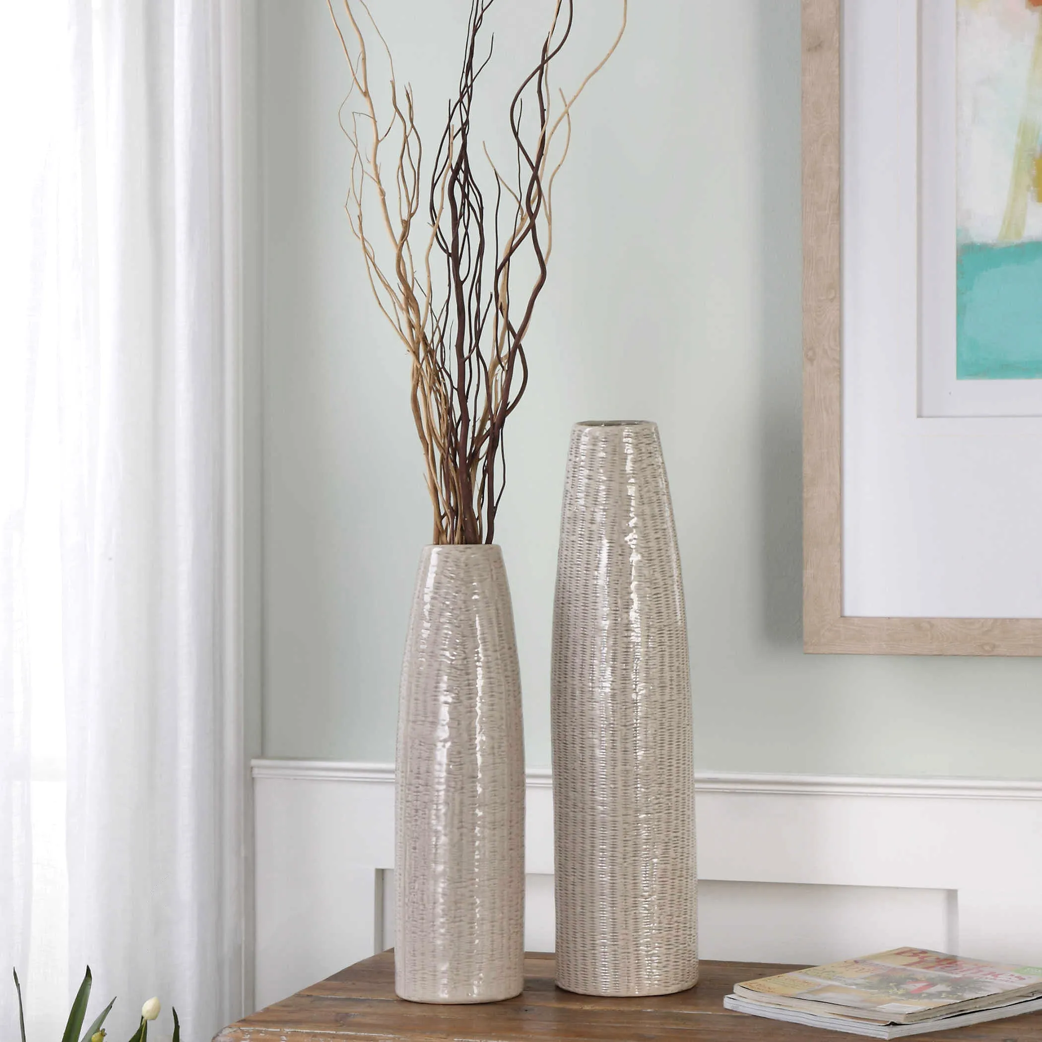 Uttermost Sara Textured Ceramic Vases S/2