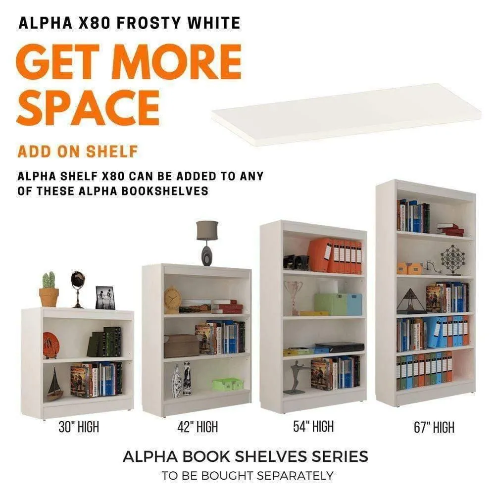 Wall Shelf X80, Add Alpha Bookshelf, Frosty White