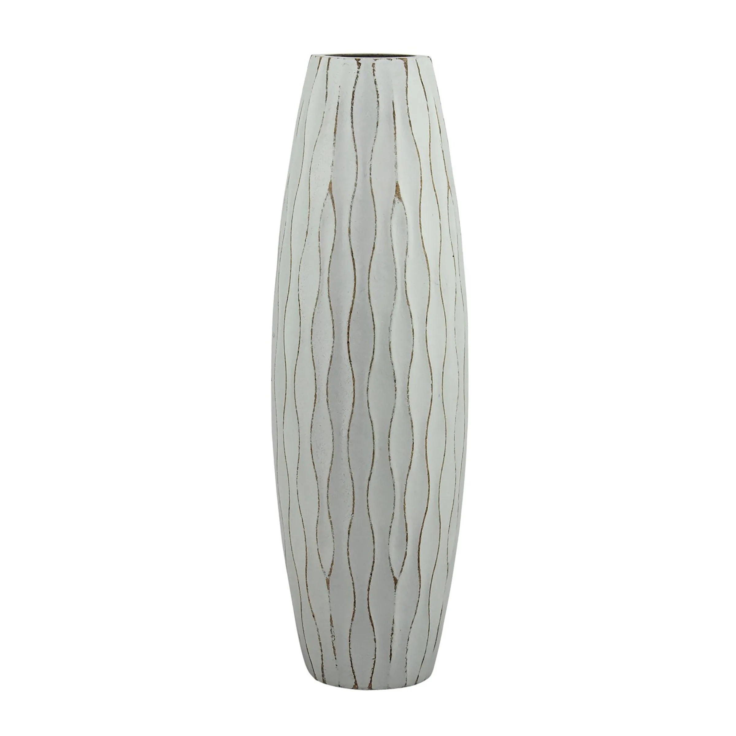 Weathered Pale Ocean Blue Wood Vase (Medium) (WS)