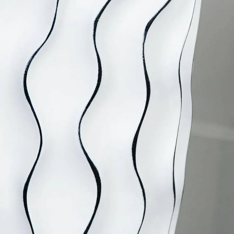 White & Black Ripple Vase - 67cm