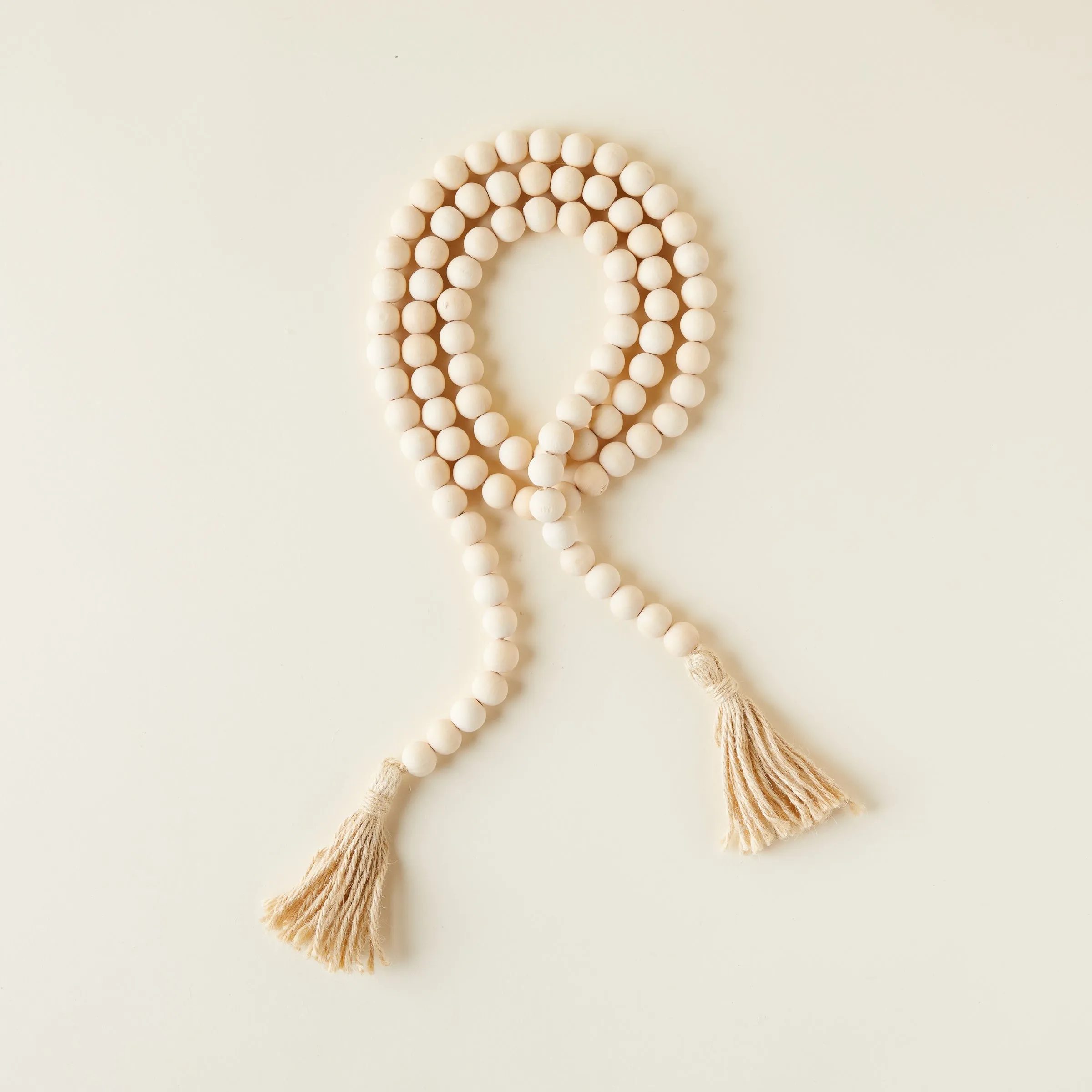 White Bead Garland with Tassel