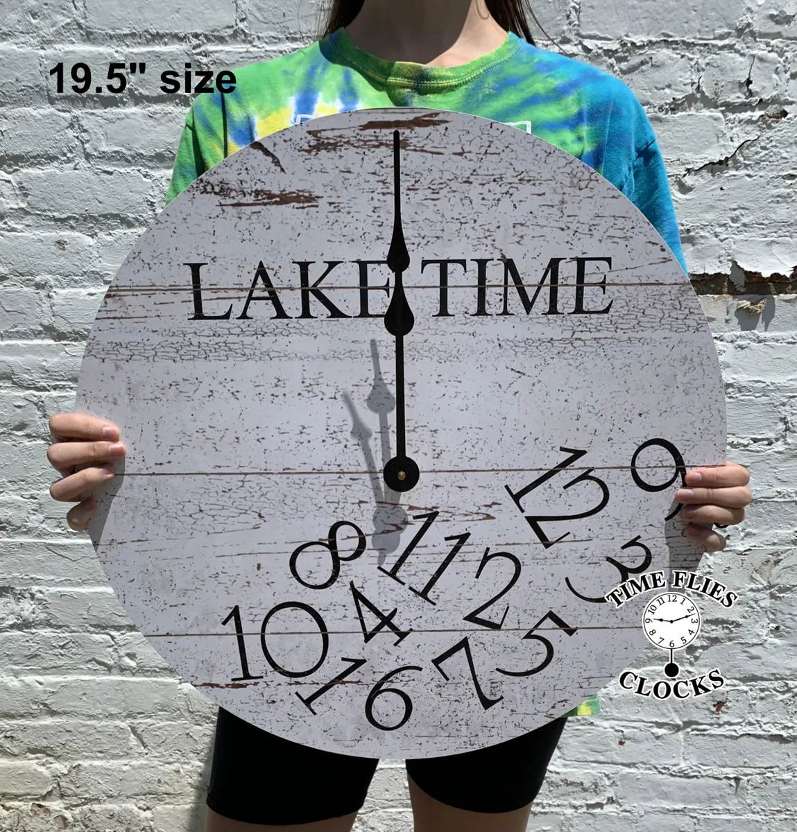 White LAKE TIME Clock- White Whatever Lake Time Clock